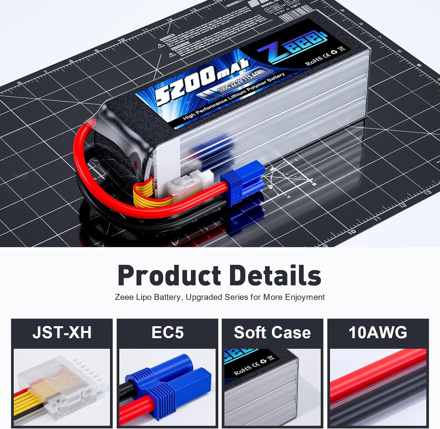 Zeee 6S 5200mAh يبو بطارية 22. - مراجعة Rc Helicopter Blade وسعره