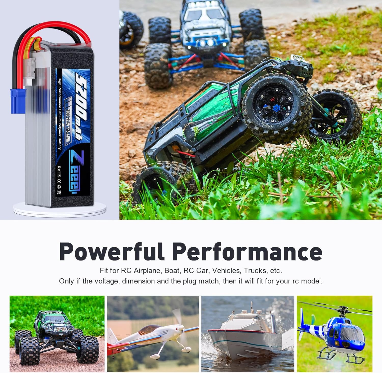 Zeee 6S 5200mAh يبو بطارية 22. - مراجعة Rc Helicopter Blade وسعره